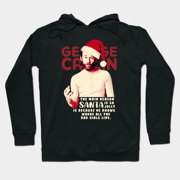 George Carlin Funny Christmas Hoodie by mia_me